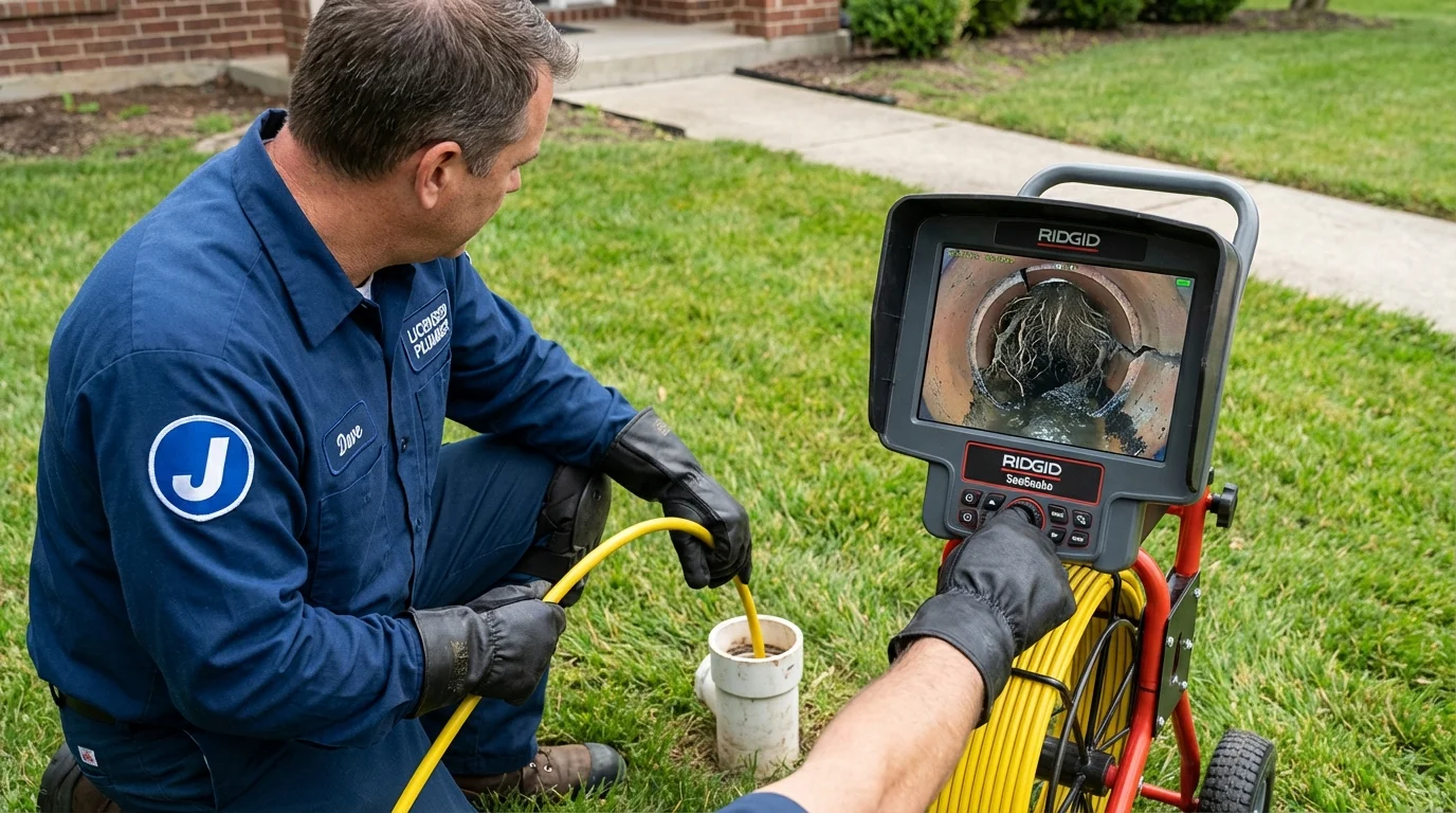 Sewer camera inspection being performed by Johns Plumbing LLC in Astor